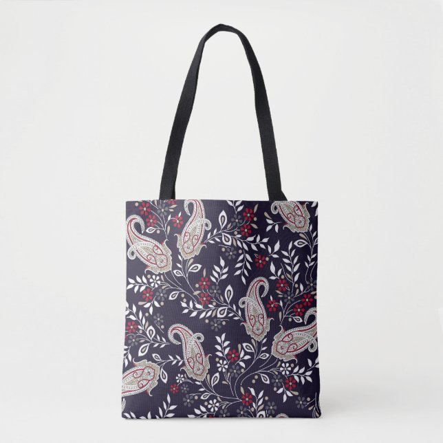 Traditional Indian paisley, seamless pattern. Tote Bag (Front)