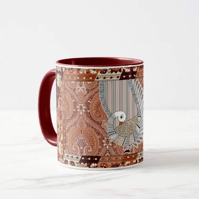Traditional Indian Peacock  Mug (Front Left)