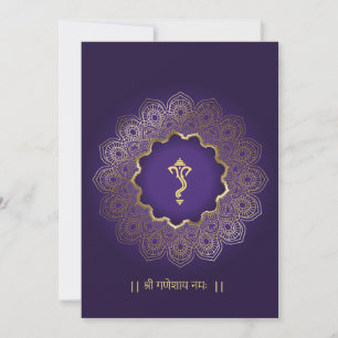 Traditional Indian royal blue golden wedding invit Holiday Card