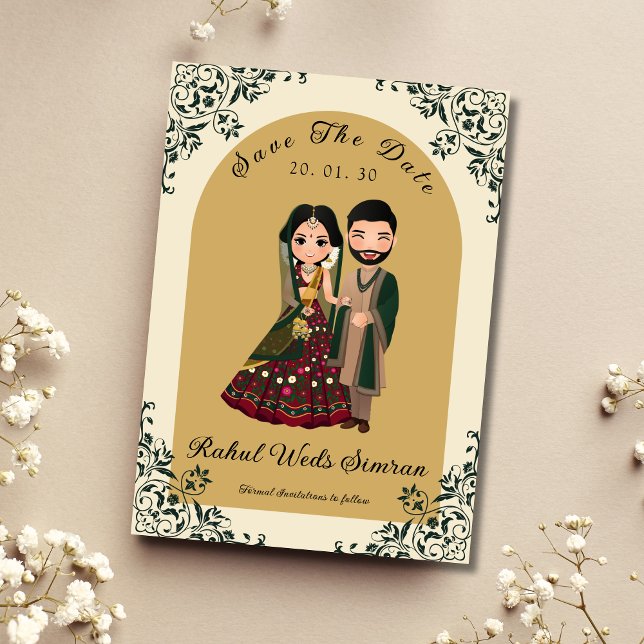 Traditional Indian save the date card  (Creator Uploaded)
