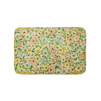 Traditional Indian Spring Floral Design Bath Mat