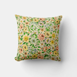Traditional Indian Spring Floral Design Cushion