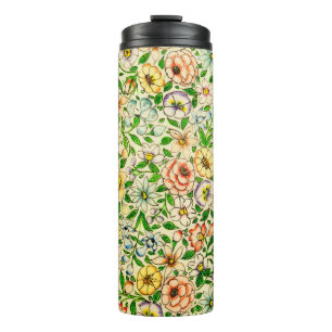 Traditional Indian Spring Floral Design Thermal Tumbler