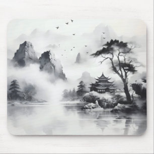 Traditional Ink Painting Landscape Mouse Pad