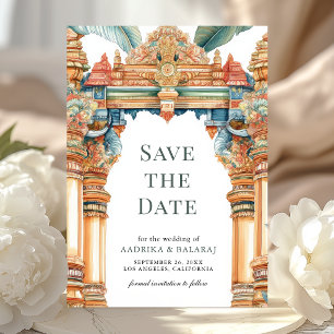Traditional Intricate Arch South Indian Wedding Save The Date
