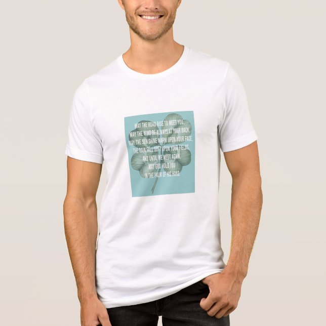 Traditional Irish Blessing Four Leaf Clover Design Tri-Blend Shirt (Front)