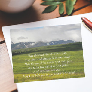 Traditional Irish Blessing Green Valley  Postcard