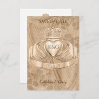 Traditional Irish Claddagh Ring Shamrock & Harp