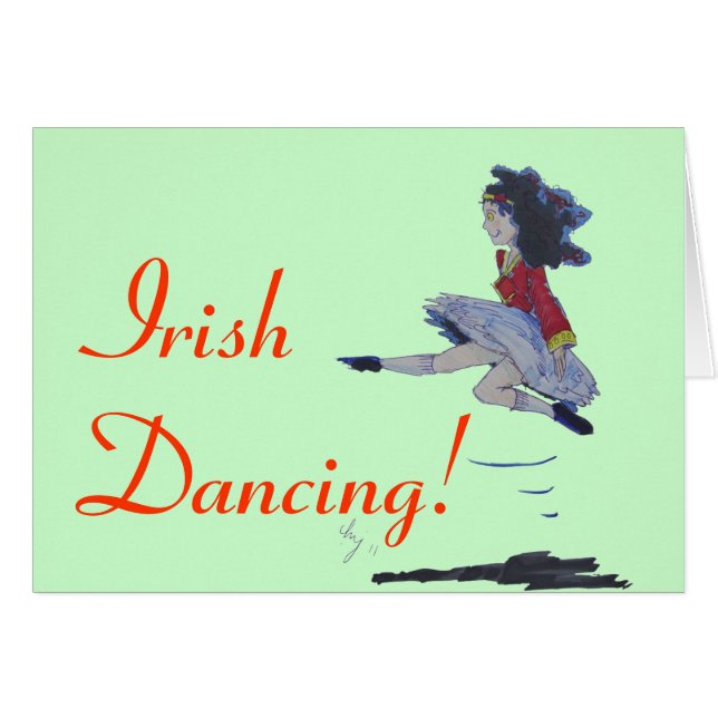 Traditional Irish Dancing Cartoon (Front Horizontal)