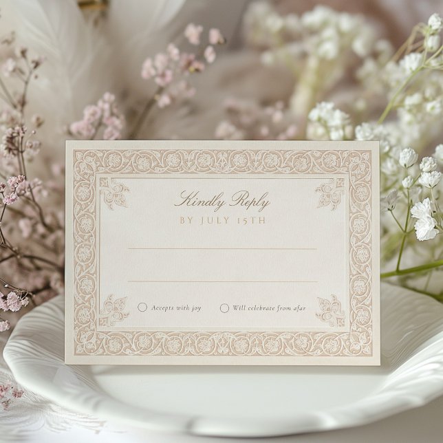 Traditional Islamic Calligraphy Wedding RSVP Card (Creator Uploaded)