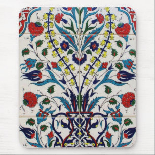Traditional islamic floral design tiles mouse pad