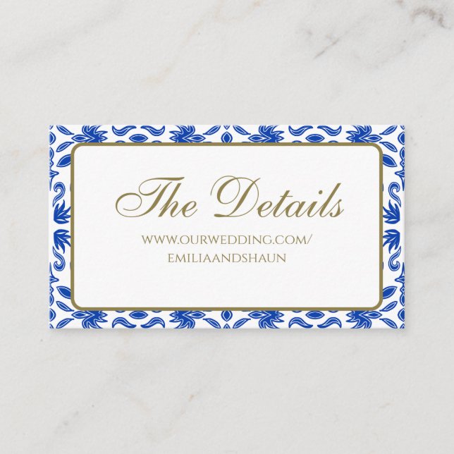 Traditional Italian Blue Enclosure Card (Front)