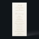 Traditional Ivory and Gold Elegant Wedding Program<br><div class="desc">Classic style wedding program featuring a simple design with your monogram and the headers in an elegant calligraphy.</div>