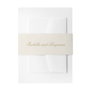 Traditional Ivory Formal Elegant Wedding Invitation Belly Band