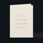 Traditional Ivory Formal Elegant Wedding Program<br><div class="desc">Classic faux gold and ivory folded Wedding Program with accent words in an elegant calligraphy typography. The front has your event details, the inside has your wedding party and order of ceremony. The back has a template for your message / quotes. These Wedding Programs are perfect for a formal wedding....</div>