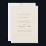 Traditional Ivory Formal Elegant Wedding Save The Date<br><div class="desc">Elegant non photo Save the Date Card with traditional wording.  Your names are in calligraphy and your details are in a serif font.  All text is faux gold over a neutral ivory background.  This classic style Save the Date without pictures is perfect for a formal wedding.</div>