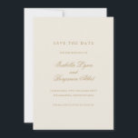 Traditional Ivory Formal Elegant Wedding Save The Date<br><div class="desc">Elegant non photo Save the Date Card with traditional wording.  Your names are in calligraphy and your details are in a serif font.  All text is faux gold over a neutral ivory background.  This classic style Save the Date without pictures is perfect for a formal wedding.</div>