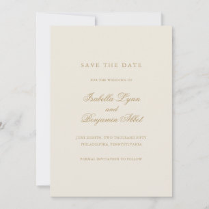 Traditional Ivory Formal Elegant Wedding Save The Date