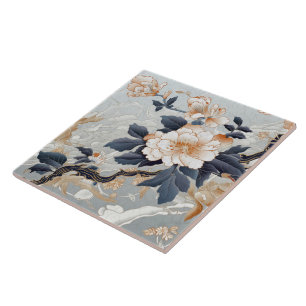 Traditional Japan Kutani Ornamental Art 12 Ceramic Tile