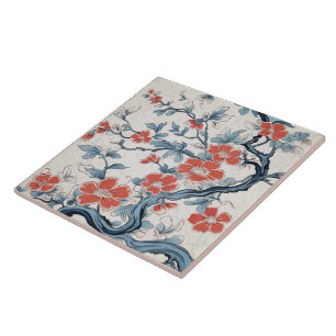 Traditional Japan Kutani Ornamental Art 14 Ceramic Tile