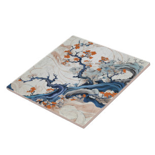 Traditional Japan Kutani Ornamental Art 20 Ceramic Tile