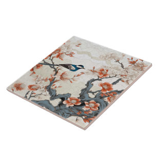 Traditional Japan Kutani Ornamental Art 4 Ceramic Tile