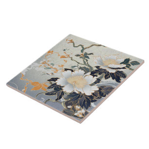 Traditional Japan Kutani Ornamental Art 8 Ceramic Tile