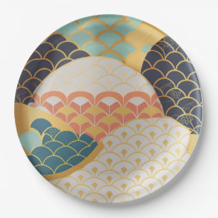 Traditional Japanese Colourful Ceramic Design Paper Plate