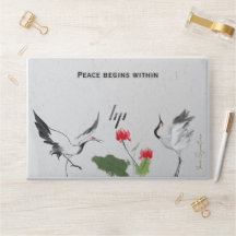 Traditional Japanese Crane Quote Laptop Skin