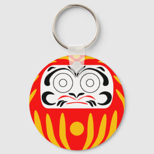 Traditional japanese daruma doll key ring