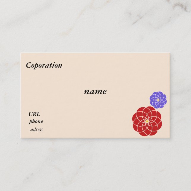Traditional Japanese design and pink on the back d Business Card (Front)