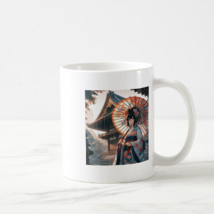 Traditional Japanese Elegance In The Rain Sticker Coffee Mug