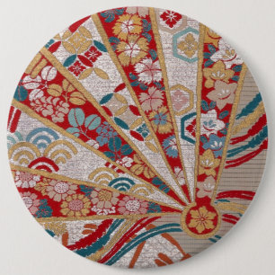 Traditional Japanese fabric design 6 Cm Round Badge