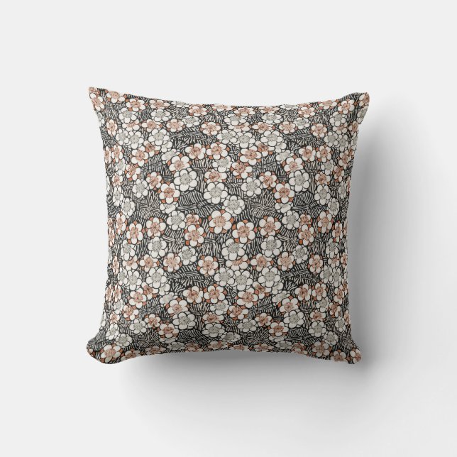 Traditional Japanese flower pattern Cushion (Front)