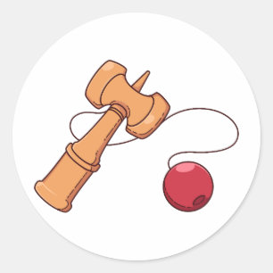 Traditional Japanese Kendama Wooden Toy Sticker