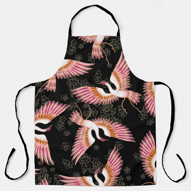 Traditional Japanese Kimono Motifs Pattern Apron (Front)