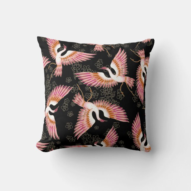 Traditional Japanese Kimono Motifs Pattern Cushion (Front)