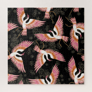 Traditional Japanese Kimono Motifs Pattern Jigsaw Puzzle