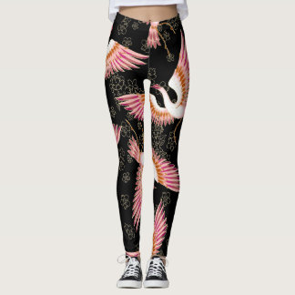 Traditional Japanese Kimono Motifs Pattern Leggings