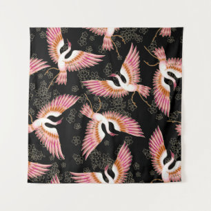 Traditional Japanese Kimono Motifs Pattern Tapestry