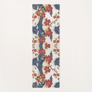 Traditional Japanese Kimono Pattern Yoga Mat