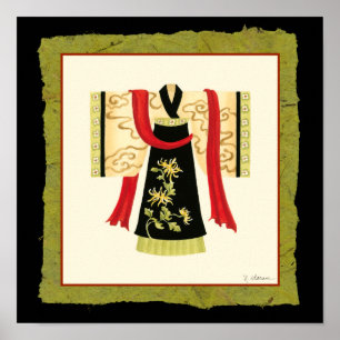 Traditional Japanese Kimono with Floral Print