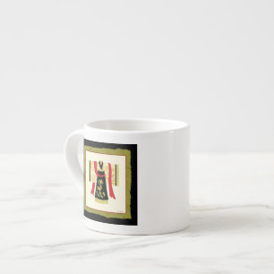 Traditional Japanese Kimono with Floral Print Espresso Cup