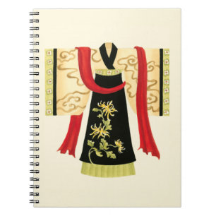 Traditional Japanese Kimono with Floral Print Notebook