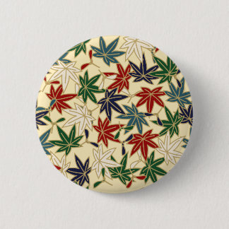 Traditional Japanese Maple Leaf Patterns 6 Cm Round Badge