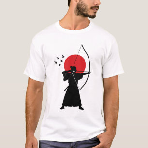 Traditional Japanese Samurai Archer Silhouette T-Shirt