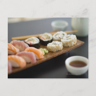 Traditional Japanese sushi Postcard
