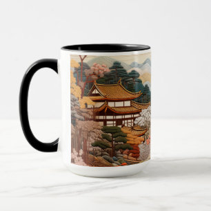 Traditional Japanese Tapestry Art Elegant Design Mug