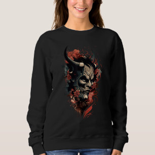 Traditional Japanese Tattoo Demon Mask, Oni Hannya Sweatshirt