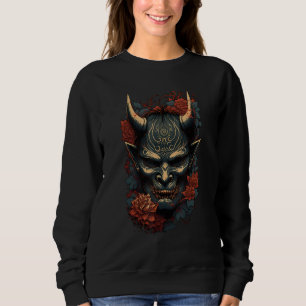 Traditional Japanese Tattoo Demon Mask, Oni Hannya Sweatshirt